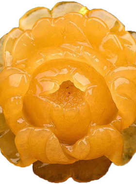 批发精雕黄龙玉 柿子黄 花开富贵吊坠金黄玉 时尚牡丹花吊坠