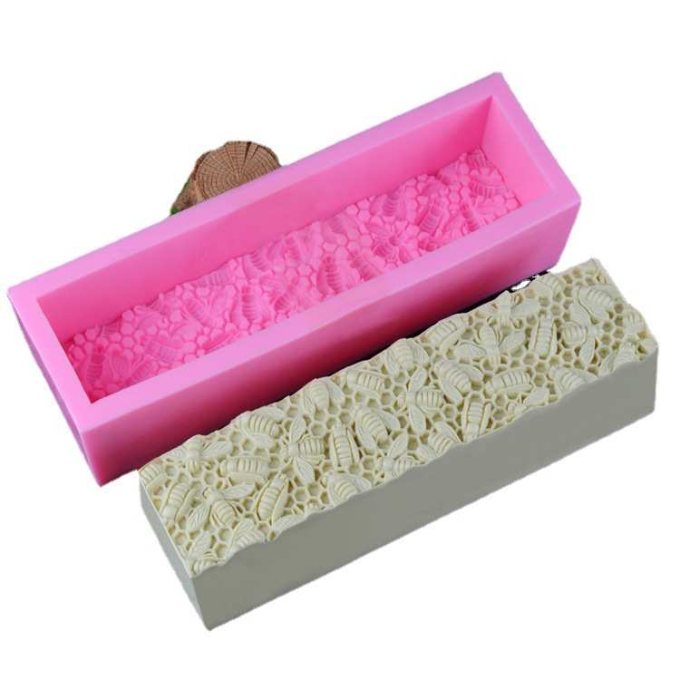吐司硅胶模具 玫瑰花 蜜蜂 蜂窝手工皂模DIY长方体香皂肥皂大模具