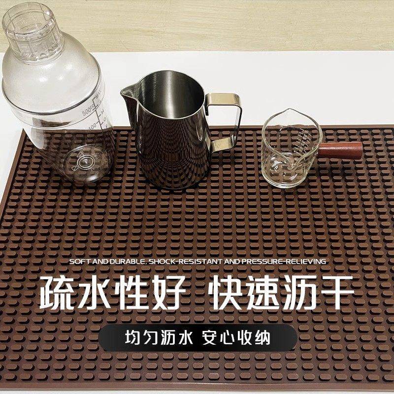 新款加厚方形杯垫防滑垫吧台垫咖啡吧台垫篆刻垫酒吧垫花式沥水垫