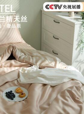 LEHF兰精笠天四件套床上用品床单被套床丝夏赛季莱尔纯色裸睡冰丝