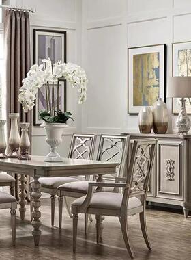 美式实r木餐边柜atMFP莫里印象轻奢玄关柜别法式香槟金复古收纳墅