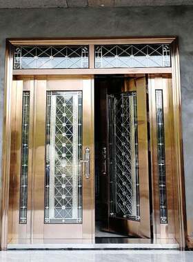 304不锈钢门别墅大门双门家用入户门农村自建房客厅四开 进户门