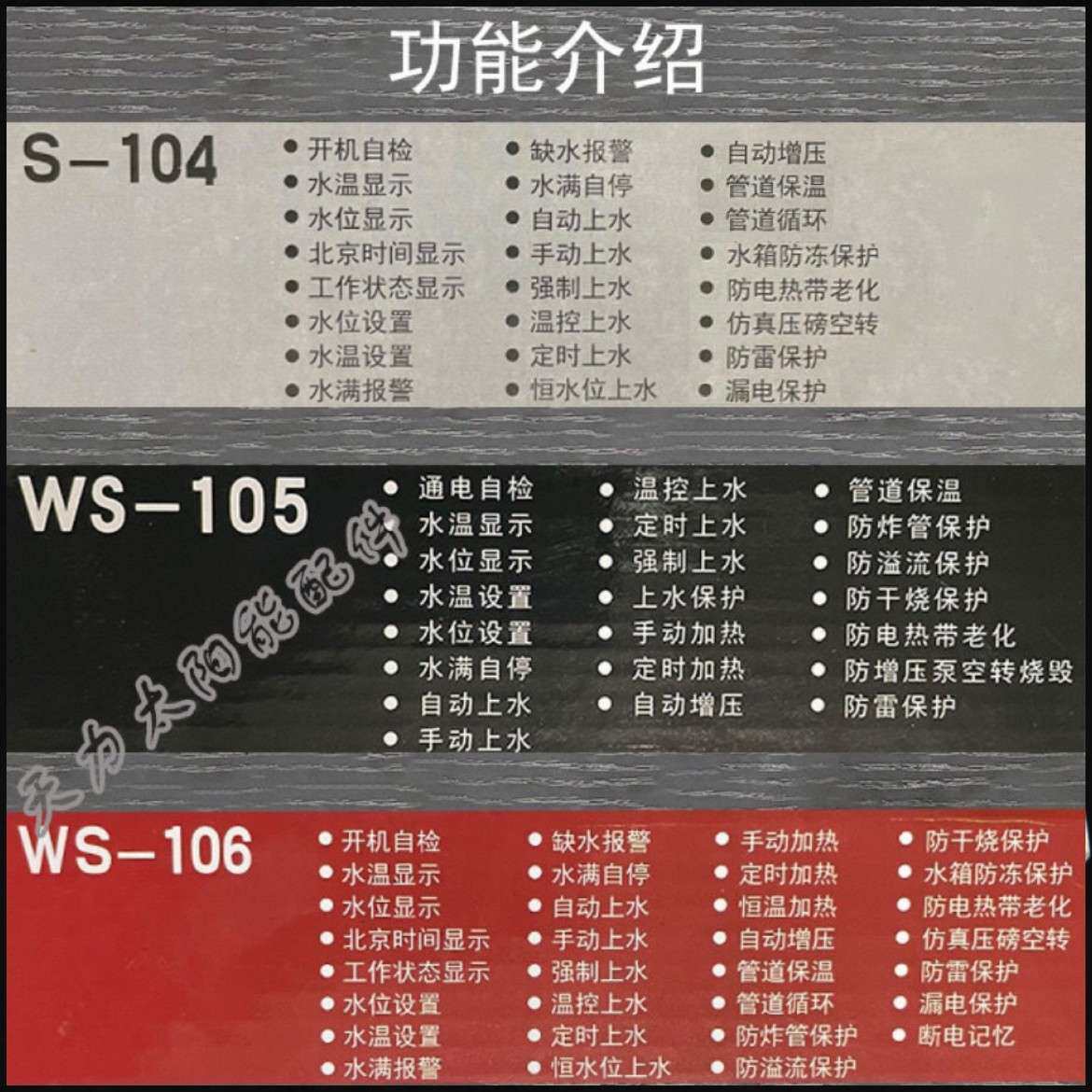 力诺瑞特新款太阳能控制器WS106/X06/105水温水位测控仪S-104仪表