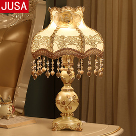 台灯卧室床头灯 欧式简约现代创意温馨结婚婚庆可调光装饰灯具