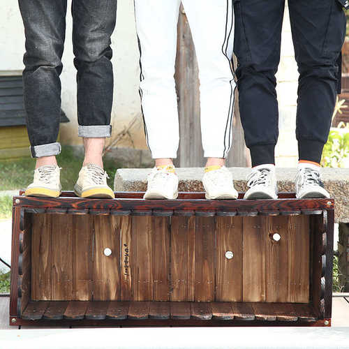 防腐木花箱户外庭院长方形种植箱碳化木花箱大花盆楼顶阳台种菜