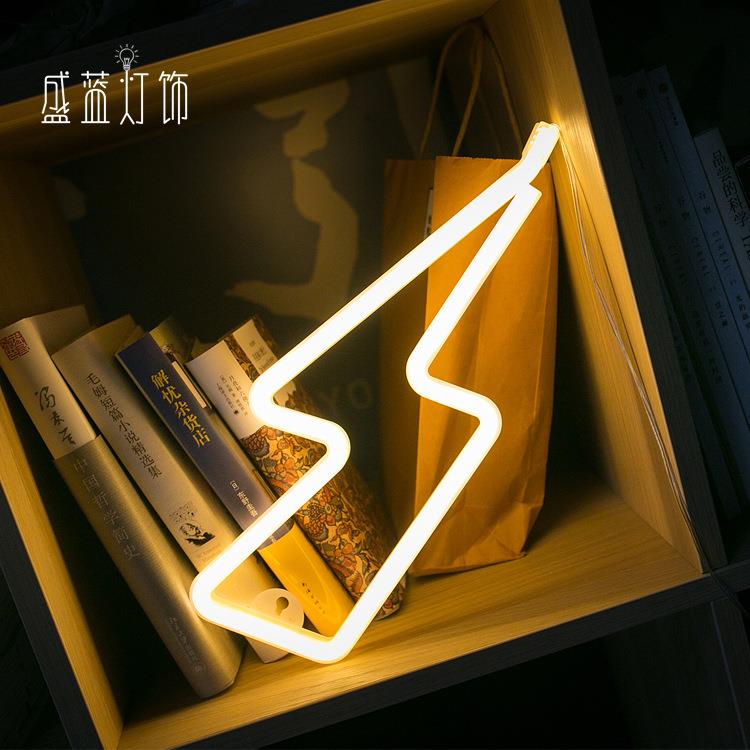 新款家居led霓虹灯星星造型灯主播卧室拍照求婚生日装饰小彩灯串
