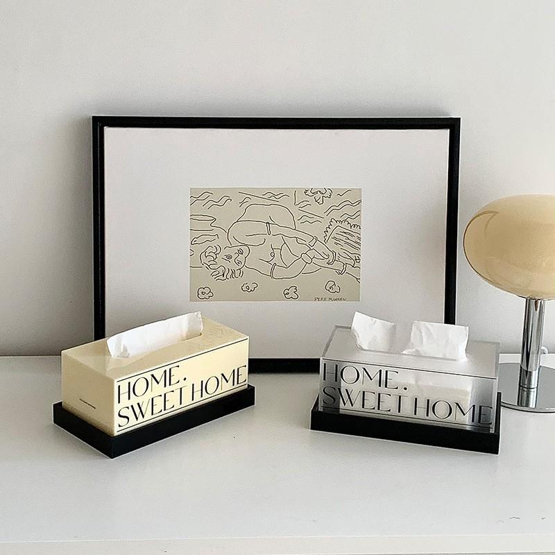 0225新款纸巾亚盒奶油色克力洗巾收纳脸盒客厅纸抽盒IYS轻奢高档