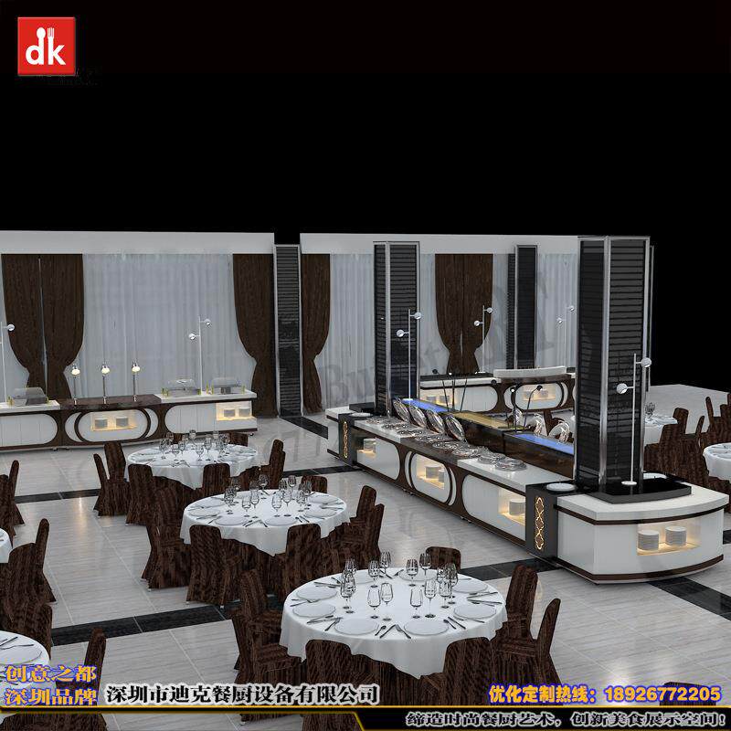 职员工餐厅深圳订制厂家位大理石自助餐台组合式布菲台