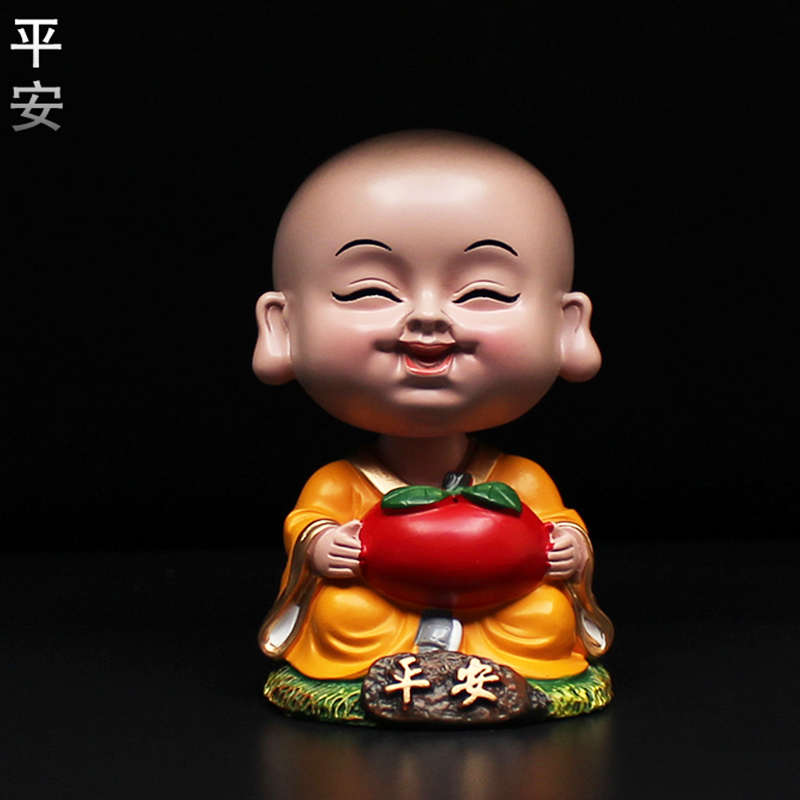 淡定放下点头小和尚小沙弥车载摇头摆件2025新款汽车饰品禅意中控