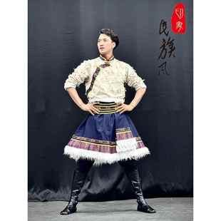 新款 练功服套少装 演 藏族舞蹈演出族服成人男数民舞台艺考服装 正品