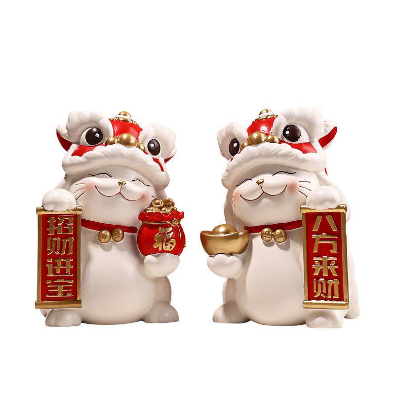 贝汉美醒狮摆件龙年舞狮客厅玄关电视柜家居装饰开业企业年会送礼图片
