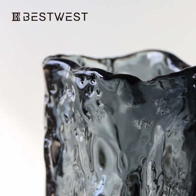 博西家居 花瓶轻奢高级感玻璃摆件客厅插花现代简约餐桌水培花器