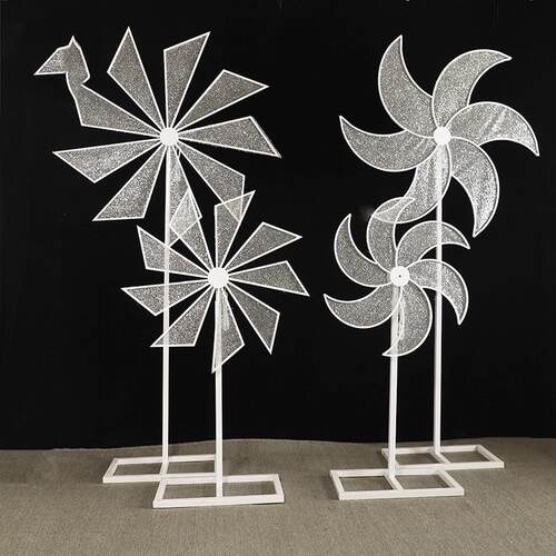 婚礼电动旋转风车铁艺摩天轮场景布置背景网红摆件T台路引道具