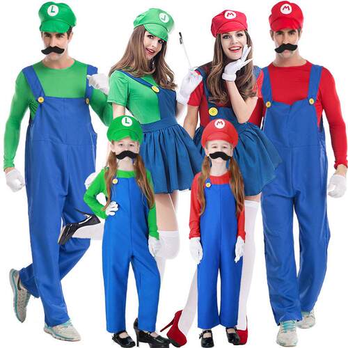 adult men super mario and luigi bros fancy halloween costume