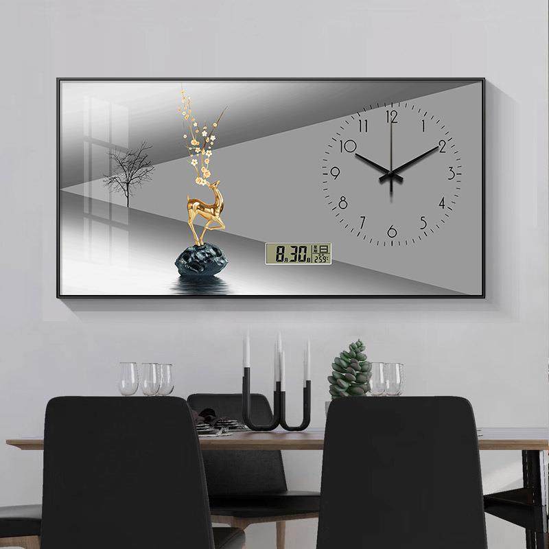 万年历电表箱装饰画大尺寸带钟表免打孔电闸盒配电箱遮挡开关挂画