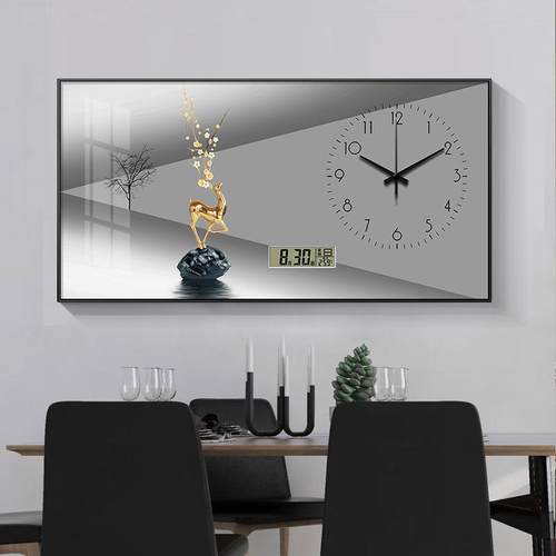 万年历电表箱装饰画大尺寸带钟表免打孔电闸盒配电箱遮挡开关挂画