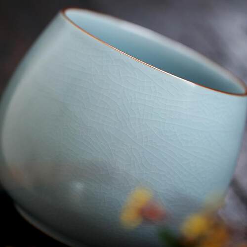 茶洗缸大号特大陶瓷轻奢高档茶具配件笔洗茶盆茶盂水盂茶渣缸建水