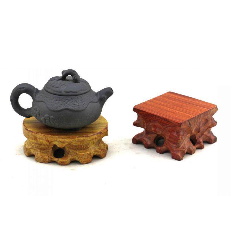 花瓶奇玉石玛瑙工艺品摆件底座鸡翅实木根雕可挖槽木托圆方形