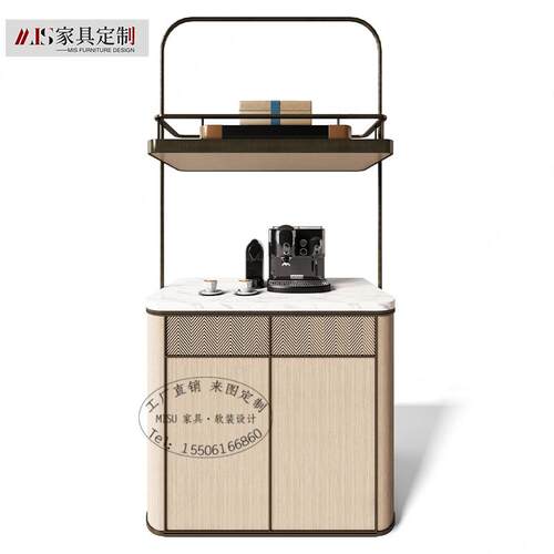 定制新中式民宿茶水柜多功能迷你吧实木餐边柜酒店会所水吧台餐柜