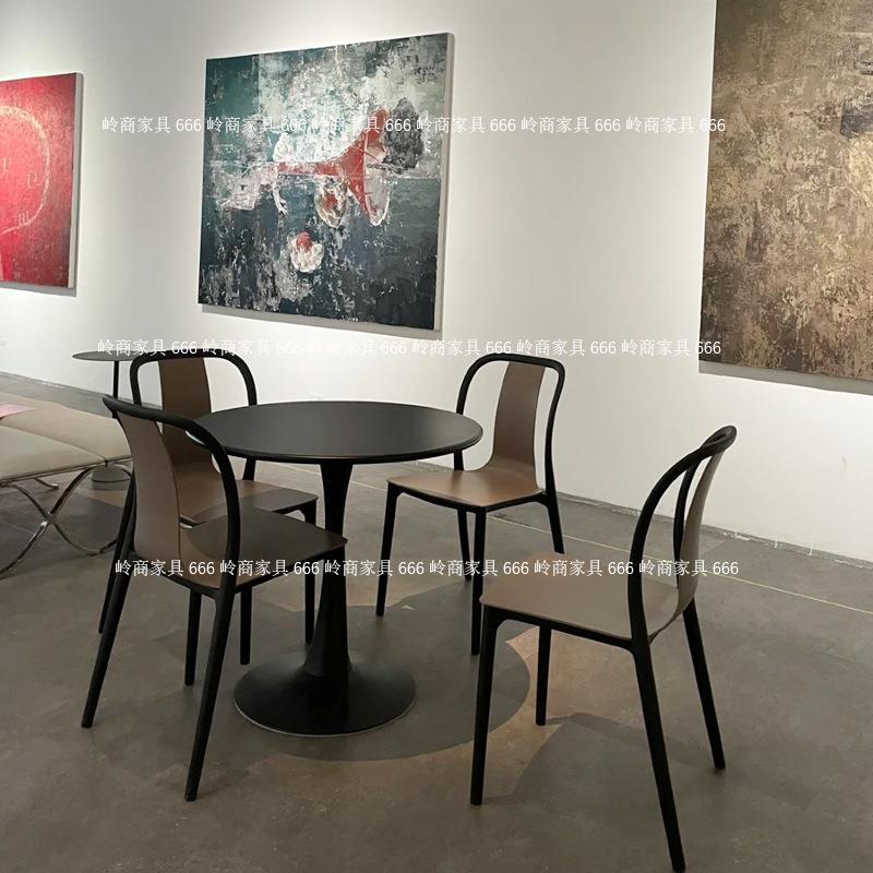 北欧工业风茶餐厅塑料靠背椅子网红咖啡厅奶茶店休闲餐桌椅组合