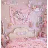 mikko联名墙布挂布背景布少女心宿舍房间卧室挂毯免打孔装 饰床头