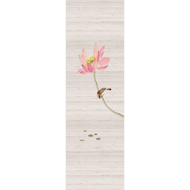 半透明莲花双面透景屏风纱中式卷帘隔断帘挂帘窗帘透光纱帘