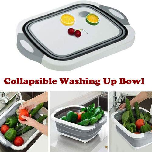 Collapsible Washing Up Bowl Drain Washing Basket