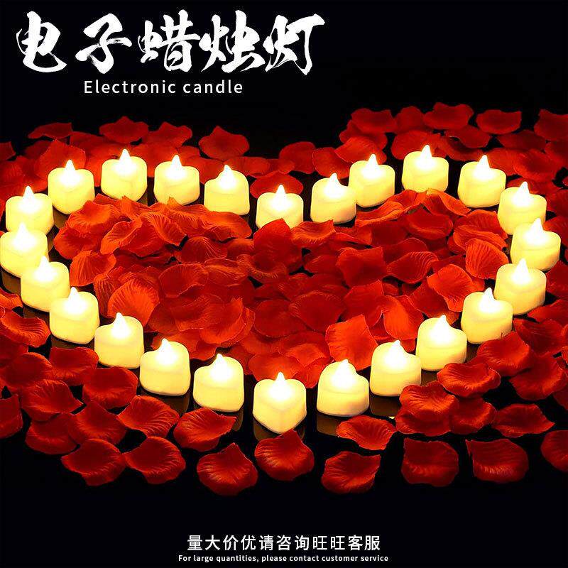 led电子蜡烛灯浪漫生日惊喜求婚布置场景生日心形蜡烛装饰氛围灯