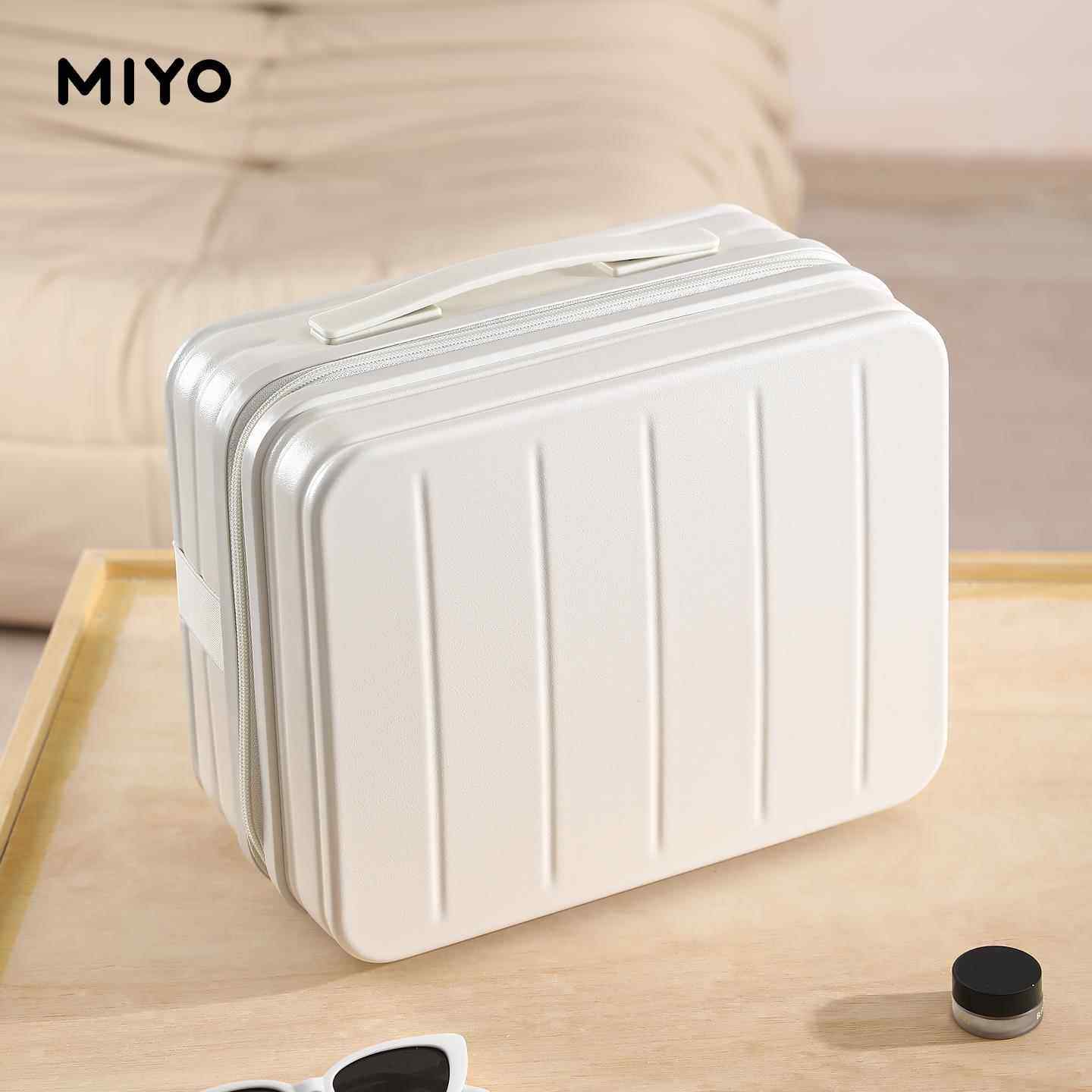 高档MIYO小型迷你化妆箱女新款可套拉便杆手收提纳行李箱携14寸洗