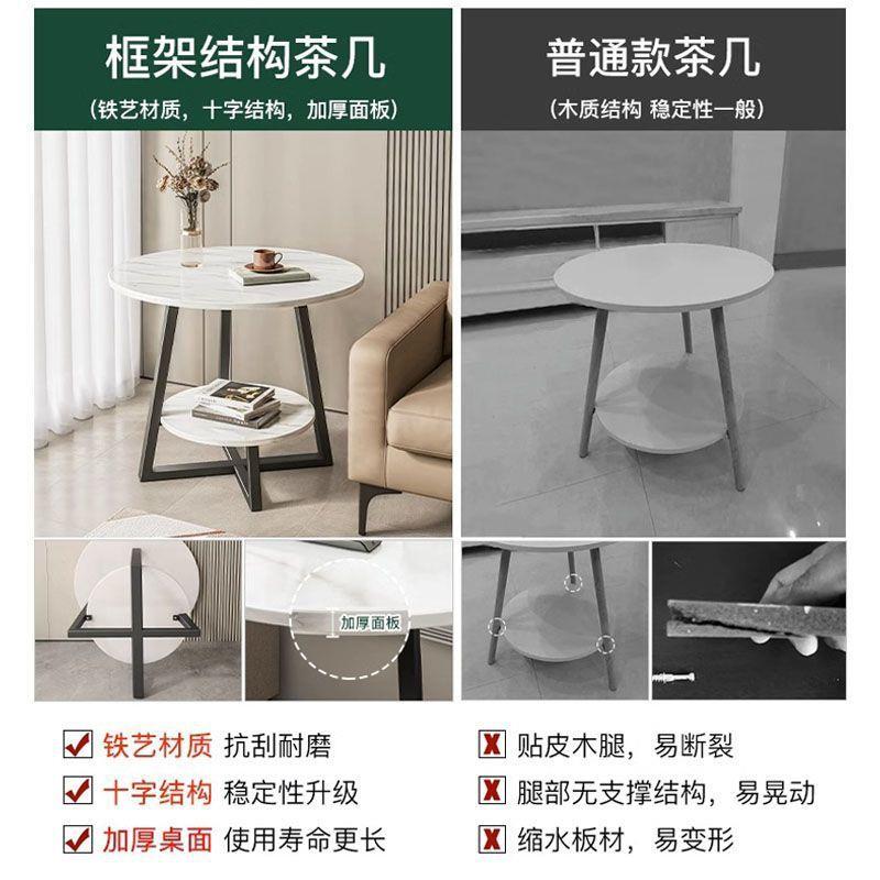 小见详情圆桌边几轻奢茶几迷你小桌客厅发家用角几简易出沙租屋小