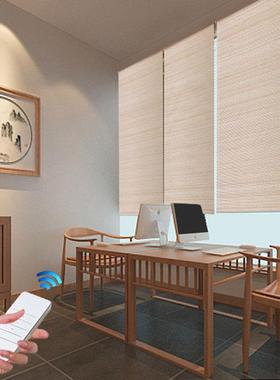 客阳台厅阳遮遮光电动竹帘宿酒店新中民式竹帘ZYO子古风隔断装饰