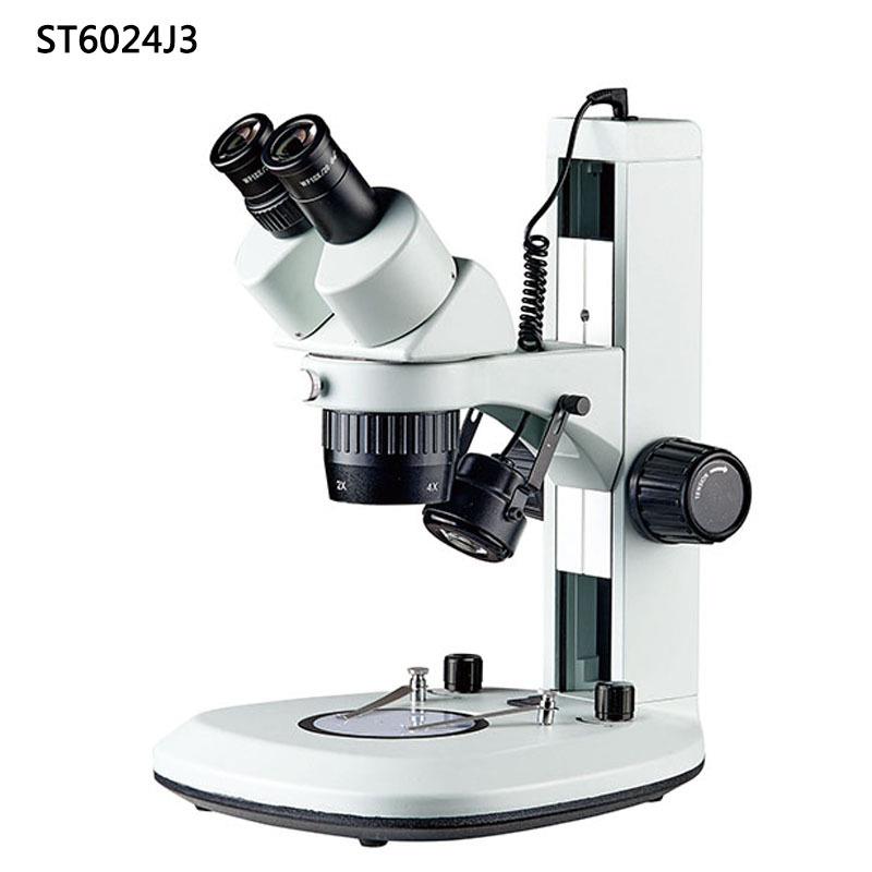 ST6024J3体视显微镜10倍20倍30倍40倍双目两档变倍扇形立臂升降组