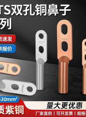 双孔铜接线 线端子接头DTS-16/25/35/50/70-630平方铜线 线耳双眼