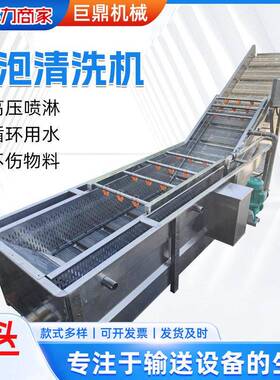 定制果蔬气泡清洗机压气泡清洗食品机械全自动喷淋式果蔬清洗机
