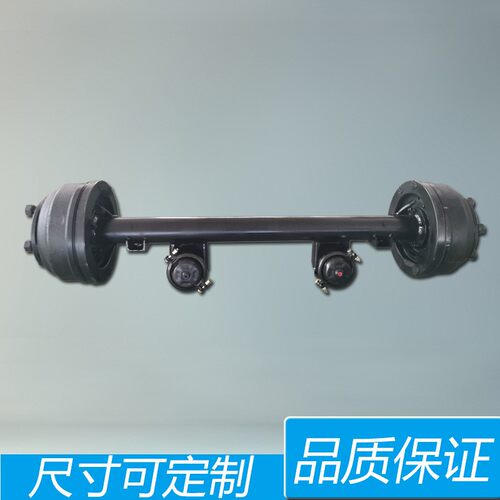 两轮弹簧板震气刹前后桥五孔六孔拖车轴车桥厂家定制