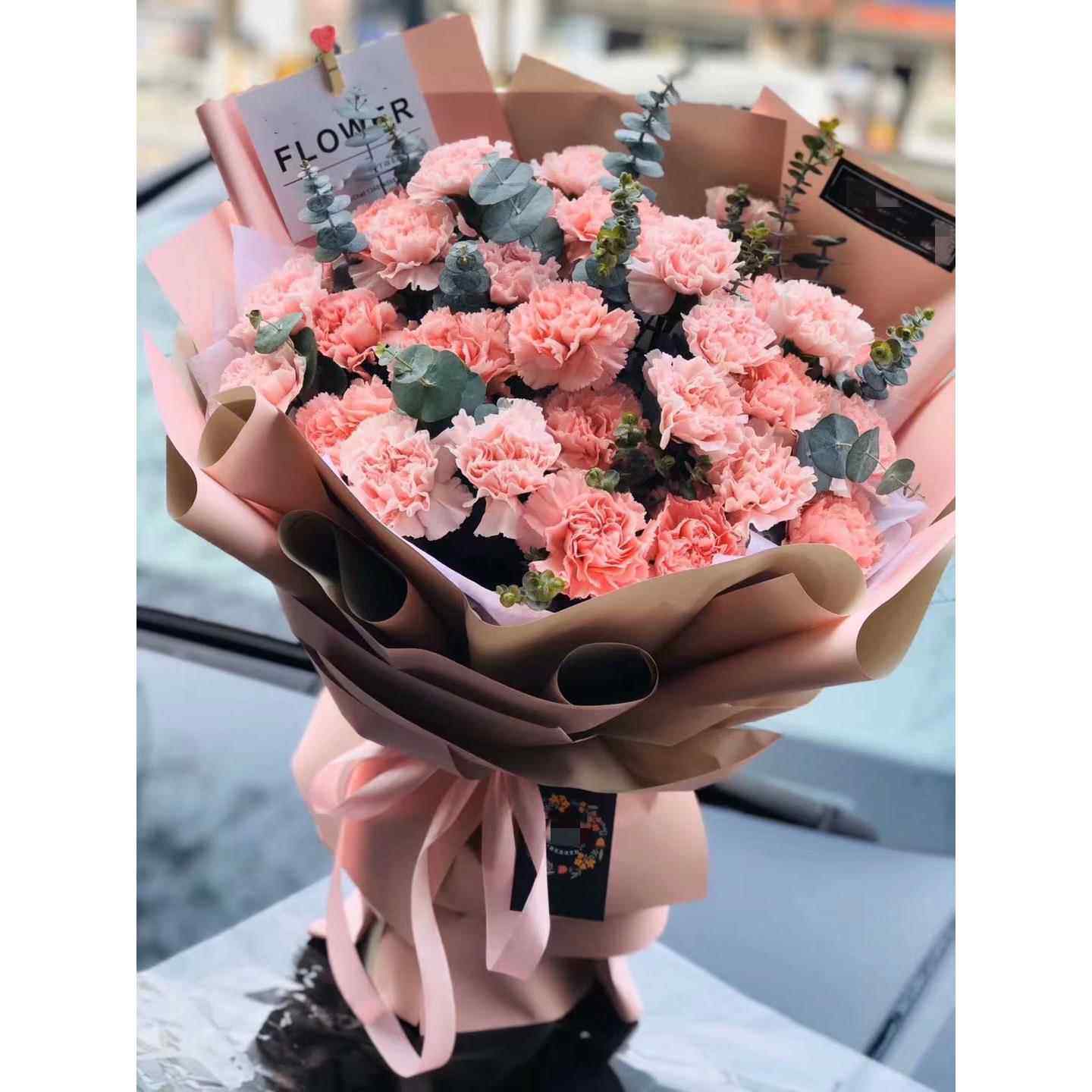 烟台康乃馨鲜花同城速递母亲节莱阳招远蓬莱龙口莱州福山莱山芝罘