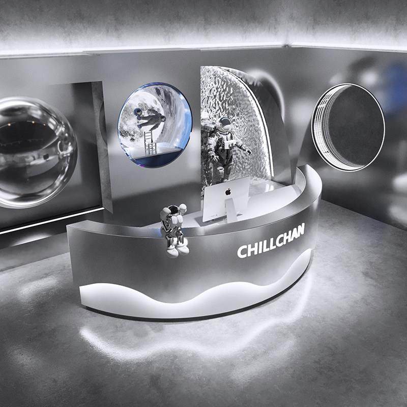 简约现代不锈钢收银台网红服装店台球厅弧形吧台柜台酒吧前台接待,商业/办公家具,收银台,淘宝优惠券,粉丝福利购,淘宝优惠卷