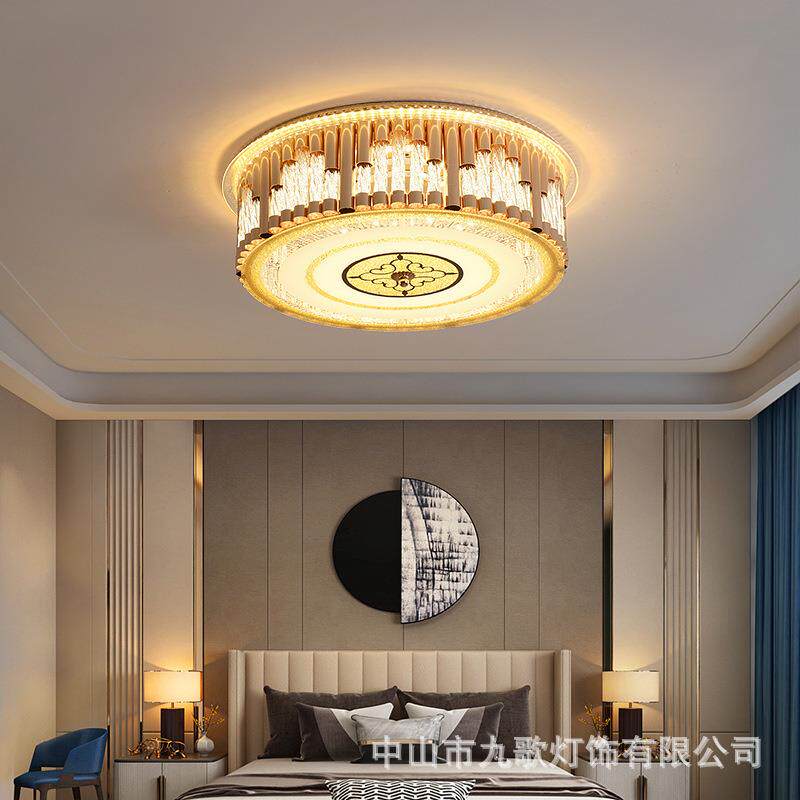 轻奢北欧后现代吸顶灯圆形客厅卧室走廊玄关简约大气新款水晶灯