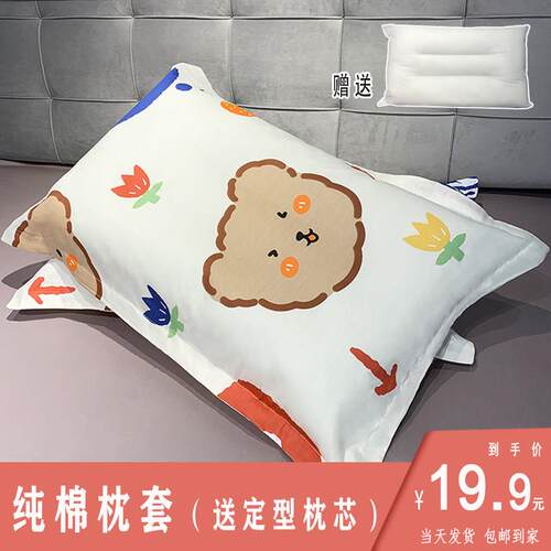 高中学生宿舍专用枕头纯棉枕头带枕套套装学生宿舍枕芯加枕套单人