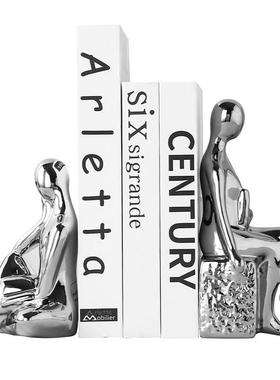 现代简约书柜办公室工艺品创意抽象人物书档酒柜电视柜装饰品摆件