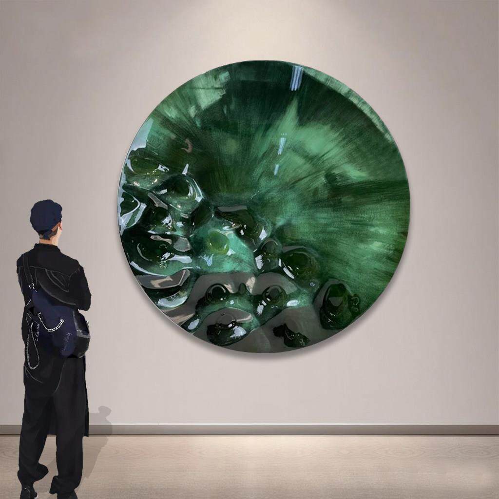 3D立体装置艺术装饰画树脂圆形雕刻实物走廊过道玄关抽象小众挂画