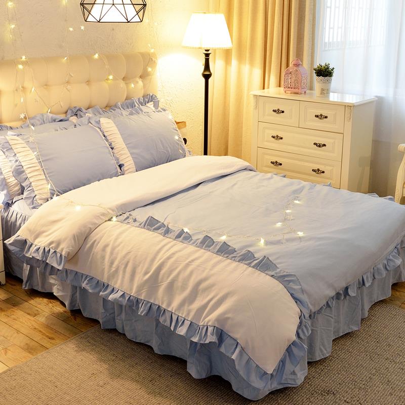 裙床罩学生宿KVU舍床上3四件套套四季通用纯棉全被1.5床/1.棉8m床