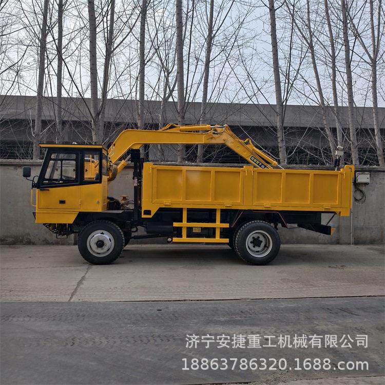 10吨四驱农用随车挖机 拉土挖沙四不像随车挖 60°旋转车载挖机