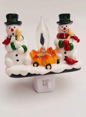 圣诞节帽子侏儒圣诞树雪人圣诞老人居家小夜灯树脂装饰工艺品