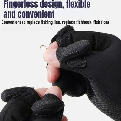 Fishing Gloves Flip Finger Touch Screen Thickened Silicone A