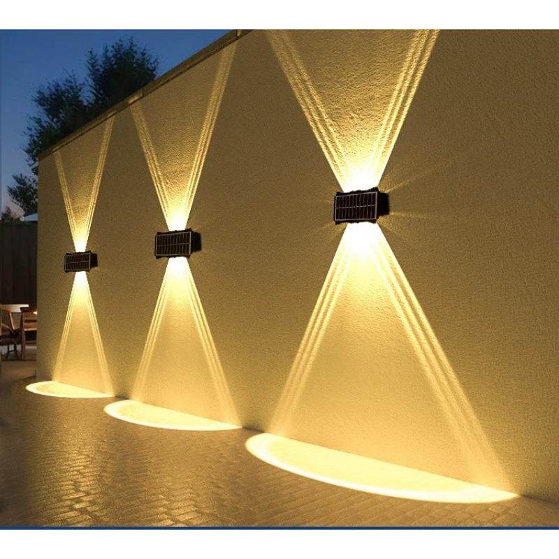 新款太阳能庭院灯户外防水外墙装饰室外墙壁灯上下发光围墙氛围灯