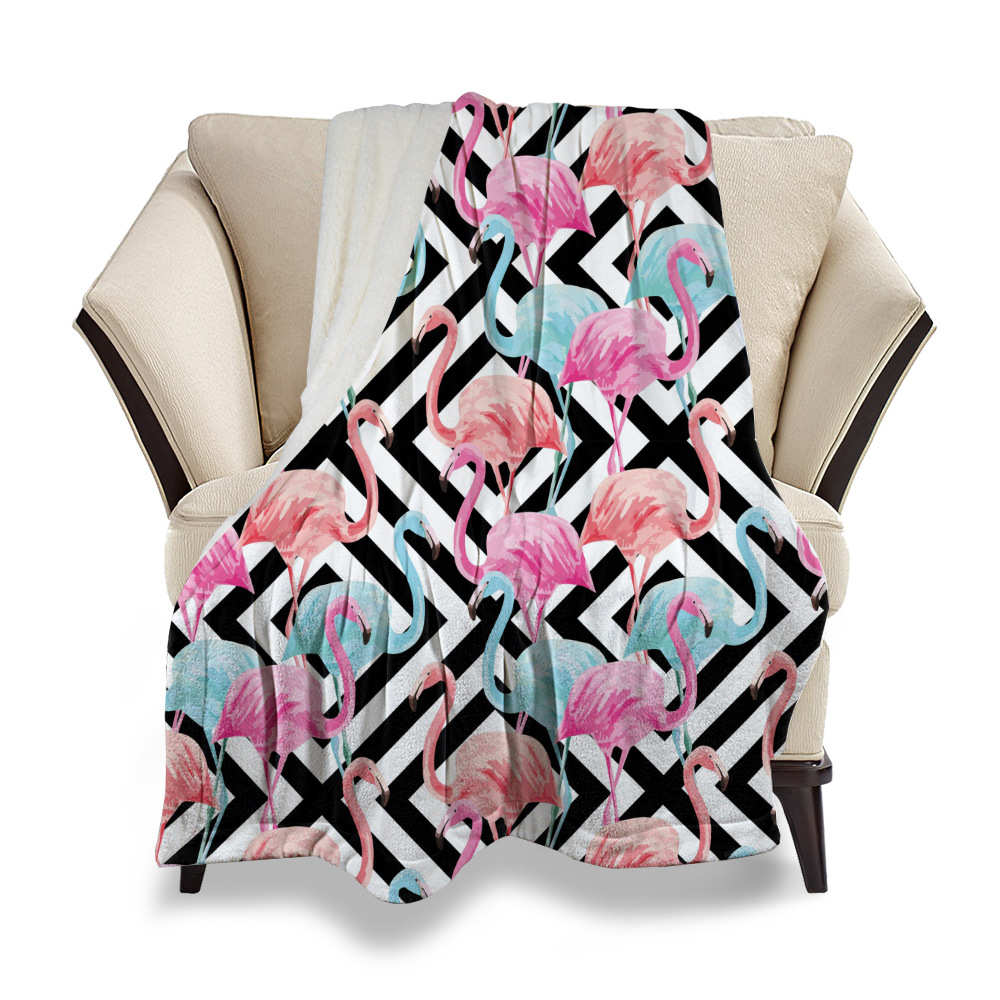 幼儿园午睡盖毯法兰绒羊羔毛毯家居毯儿童毯双层加厚毯