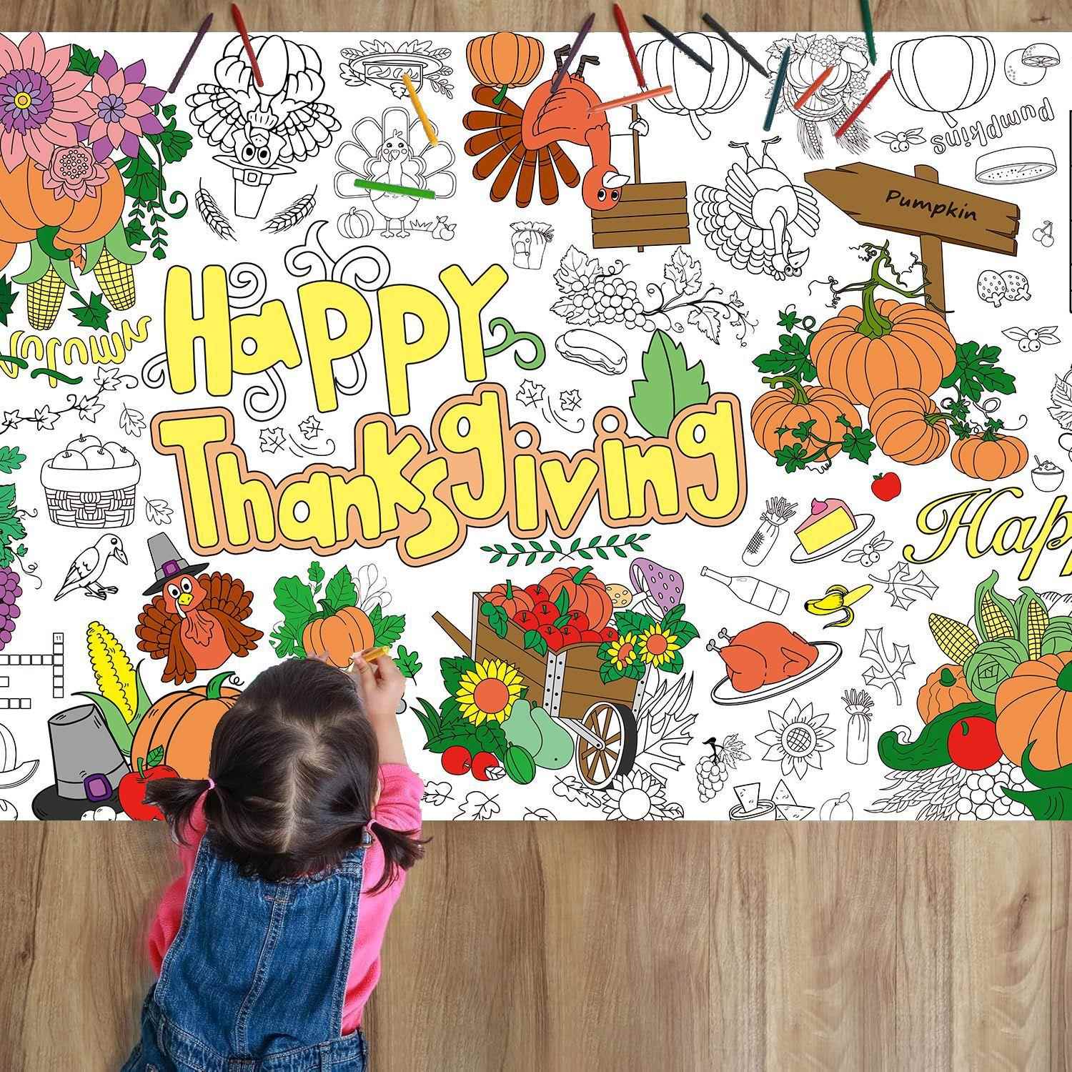 新款儿童卡通绘画桌布DIY一次性纸桌布涂鸦桌布巨型着色海报