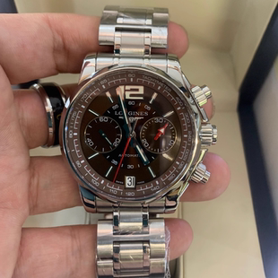 浪琴康卡斯系列精钢自动机械42mm计时男表L3.666.4.56.6 9.8新