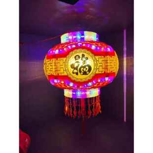 新款led旋转灯笼新年春节挂饰阳台门厅大门口走马招财室内外七彩